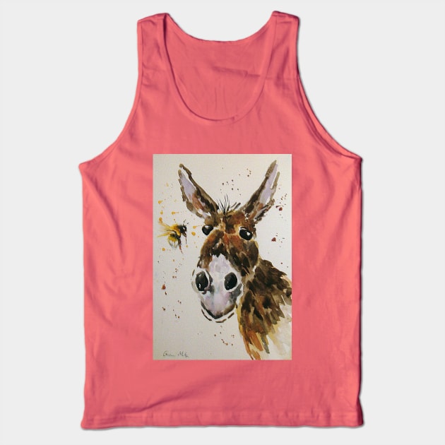 Funny Donkey and a Bumble bee Tank Top by Casimirasquirkyart